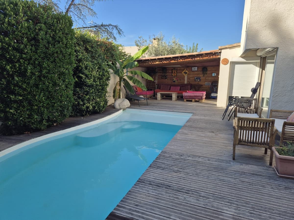 Villa Hawaï à Pérols, piscine privée et plages à vélo - Photo 3